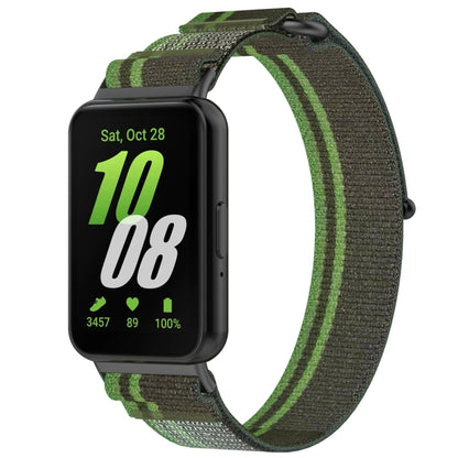 For Samsung Galaxy Fit 3 Loop Nylon Watch Band(Dark Green) by bashfashion
