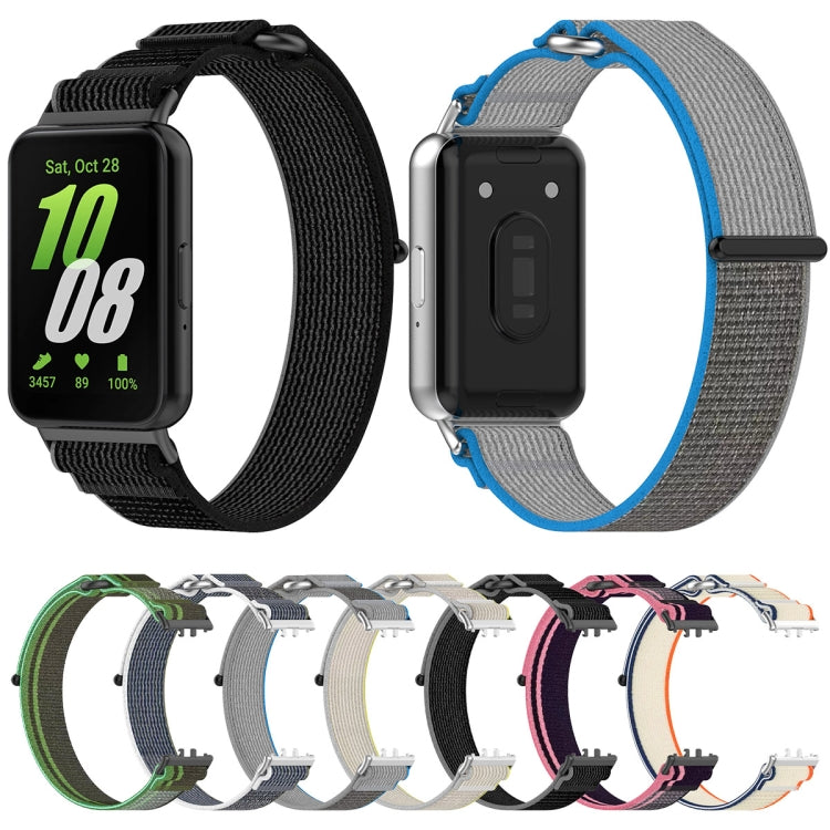 For Samsung Galaxy Fit 3 Loop Nylon Watch Band(Blue Grey) by bashfashion