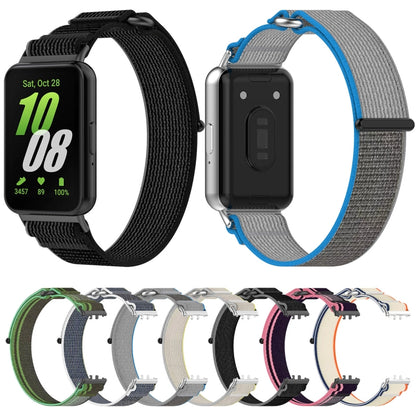 For Samsung Galaxy Fit 3 Loop Nylon Watch Band(Grey Yellow) by bashfashion