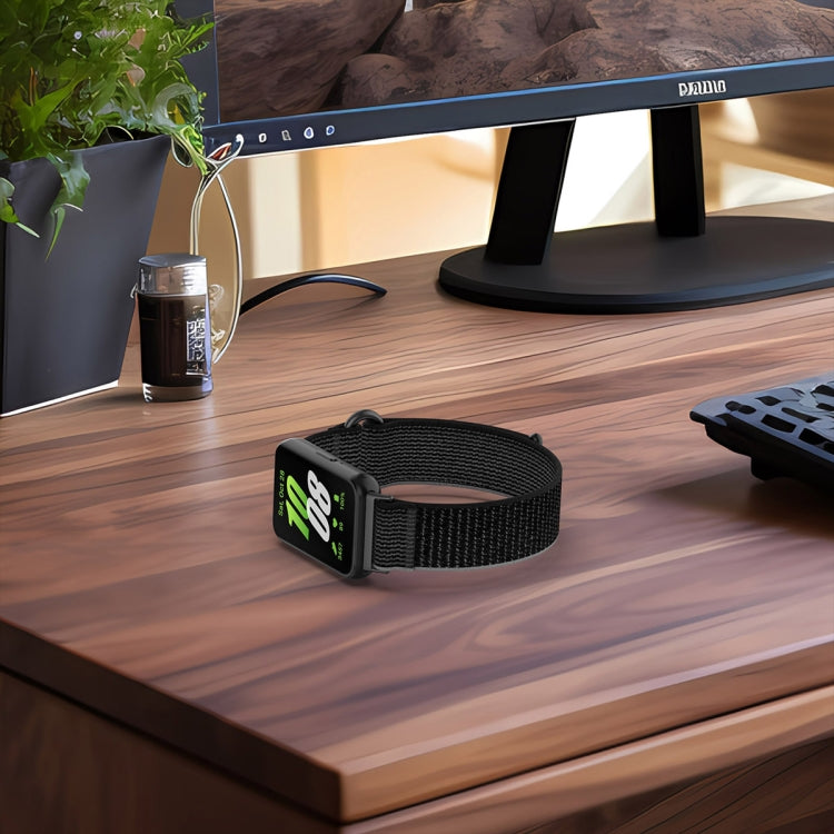 For Samsung Galaxy Fit 3 Loop Nylon Watch Band(Black Grey) by bashfashion