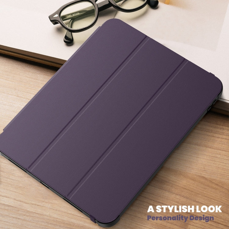 For iPad 2025 / 2022 Carbon Fiber Leather Smart Tablet Case(Purple) by bashfashion