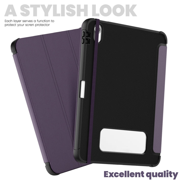 For iPad 2025 / 2022 Carbon Fiber Leather Smart Tablet Case(Purple) by bashfashion