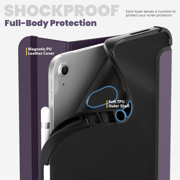 For iPad 2025 / 2022 Carbon Fiber Leather Smart Tablet Case(Purple) by bashfashion
