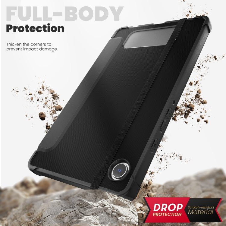 For Samsung Galaxy Tab A11 / A9 Carbon Fiber Leather Smart Tablet Case(Black) by bashfashion