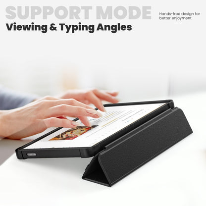 For Samsung Galaxy Tab A11 / A9 Carbon Fiber Leather Smart Tablet Case(Black) by bashfashion