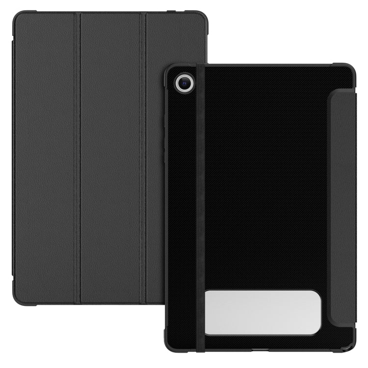 For Samsung Galaxy Tab A11+ / A9+ Carbon Fiber Leather Smart Tablet Case(Black) by bashfashion