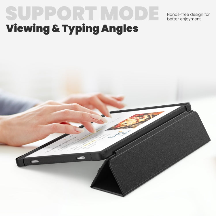 For Samsung Galaxy Tab A11+ / A9+ Carbon Fiber Leather Smart Tablet Case(Black) by bashfashion