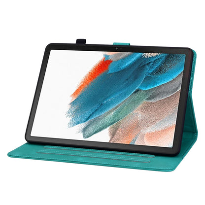 For Samsung Galaxy Tab A8 10.5 2022 Lily Embossed Leather Smart Tablet Case(Green) by bashfashion