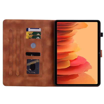 For Samsung Galaxy Tab A7 10.4 Lily Embossed Leather Smart Tablet Case(Brown) by bashfashion