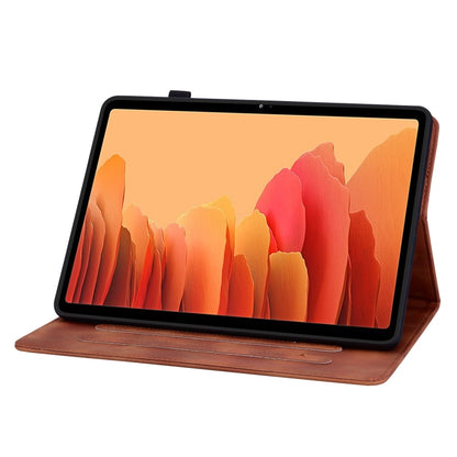 For Samsung Galaxy Tab A7 10.4 Lily Embossed Leather Smart Tablet Case(Brown) by bashfashion
