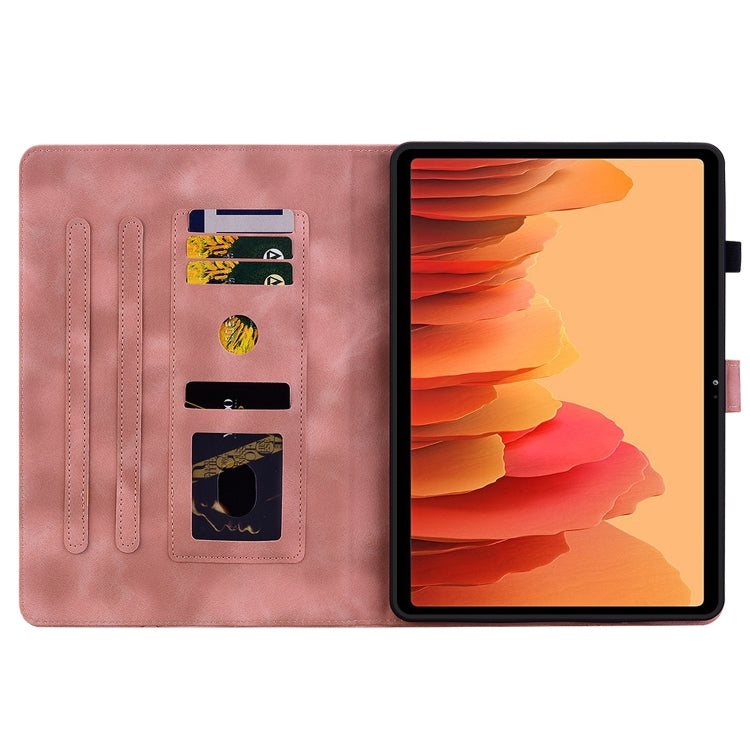 For Samsung Galaxy Tab A7 10.4 Lily Embossed Leather Smart Tablet Case(Pink) by bashfashion