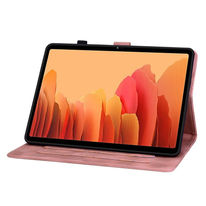 For Samsung Galaxy Tab A7 10.4 Lily Embossed Leather Smart Tablet Case(Pink) by bashfashion