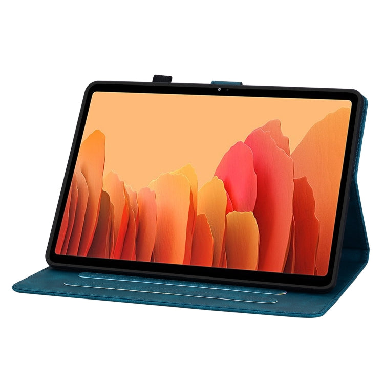 For Samsung Galaxy Tab A7 10.4 Lily Embossed Leather Smart Tablet Case(Dark Blue) by bashfashion