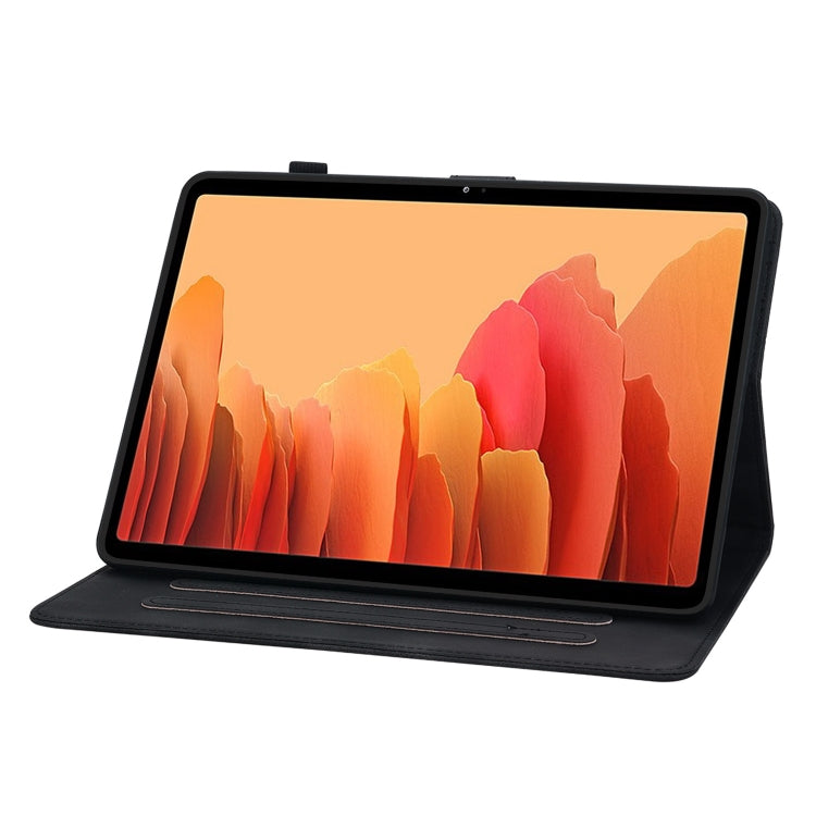 For Samsung Galaxy Tab A7 10.4 Lily Embossed Leather Smart Tablet Case(Black) by bashfashion