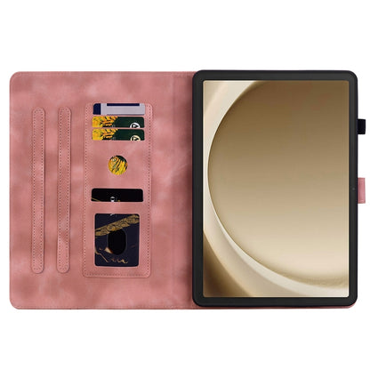 For Samsung Galaxy Tab A11+ / A9+ Lily Embossed Leather Tablet Case(Pink) by bashfashion