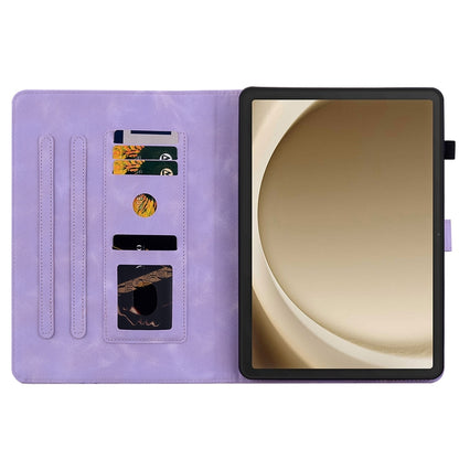 For Samsung Galaxy Tab A11+ / A9+ Lily Embossed Leather Tablet Case(Purple) by bashfashion