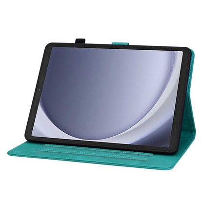 For Samsung Galaxy Tab A11 / A9 Lily Embossed Leather Tablet Case(Green) by bashfashion