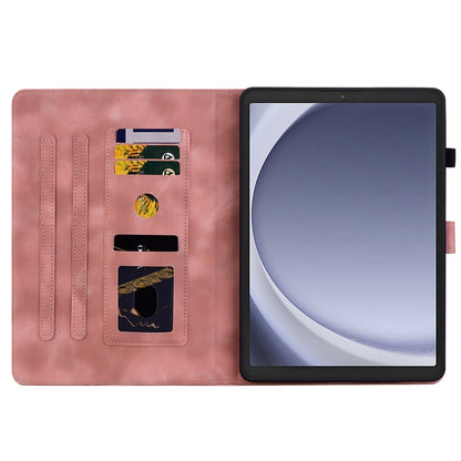 For Samsung Galaxy Tab A11 / A9 Lily Embossed Leather Tablet Case(Pink) by bashfashion