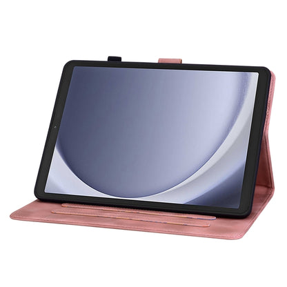 For Samsung Galaxy Tab A11 / A9 Lily Embossed Leather Tablet Case(Pink) by bashfashion