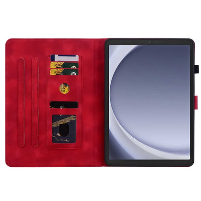 For Samsung Galaxy Tab A11 / A9 Lily Embossed Leather Tablet Case(Red) by bashfashion