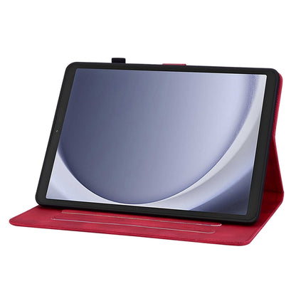 For Samsung Galaxy Tab A11 / A9 Lily Embossed Leather Tablet Case(Red) by bashfashion