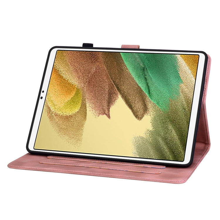 For Samsung Galaxy Tab A7 Lite 8.7 Lily Embossed Leather Tablet Case(Pink) by bashfashion