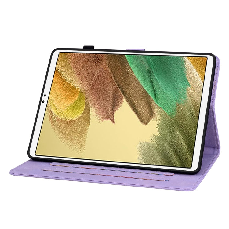 For Samsung Galaxy Tab A7 Lite 8.7 Lily Embossed Leather Tablet Case(Purple) by bashfashion