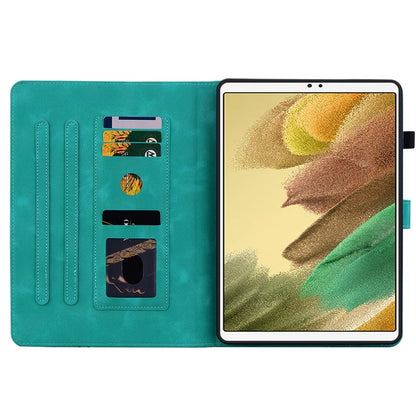 For Samsung Galaxy Tab S5e T720 Lily Embossed Leather Tablet Case(Green) by bashfashion