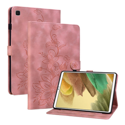 For Samsung Galaxy Tab S5e T720 Lily Embossed Leather Tablet Case(Pink) by bashfashion