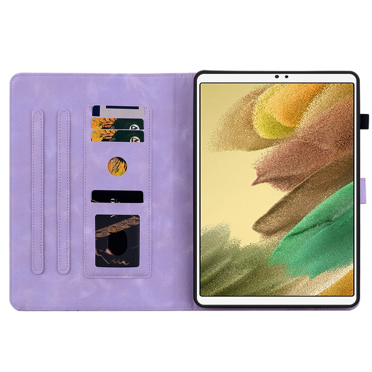 For Samsung Galaxy Tab S5e T720 Lily Embossed Leather Tablet Case(Purple) by bashfashion