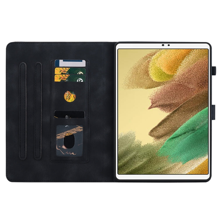 For Samsung Galaxy Tab S5e T720 Lily Embossed Leather Tablet Case(Dark Blue) by bashfashion