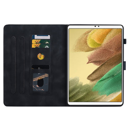 For Samsung Galaxy Tab S5e T720 Lily Embossed Leather Tablet Case(Dark Blue) by bashfashion