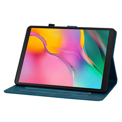 For Samsung Galaxy Tab A 10.1 2019 Lily Embossed Leather Tablet Case(Dark Blue) by bashfashion