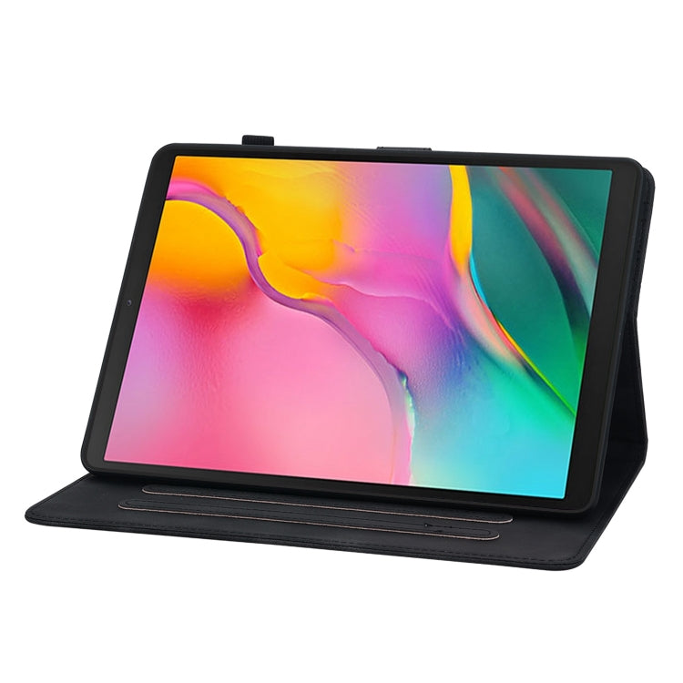 For Samsung Galaxy Tab A 10.1 2019 Lily Embossed Leather Tablet Case(Black) by bashfashion