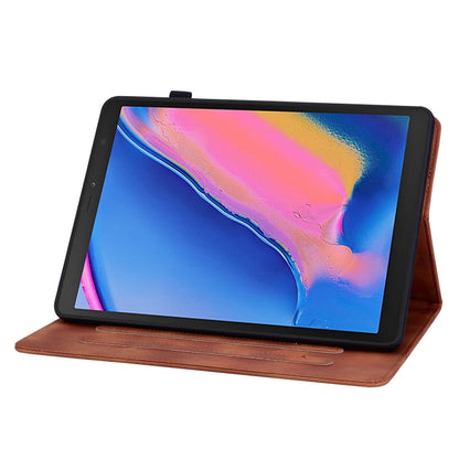 For Samsung Galaxy Tab A 8.0 2019 Lily Embossed Leather Tablet Case(Brown) by bashfashion