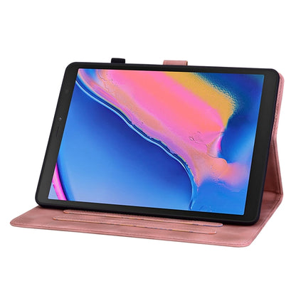 For Samsung Galaxy Tab A 8.0 2019 Lily Embossed Leather Tablet Case(Pink) by bashfashion