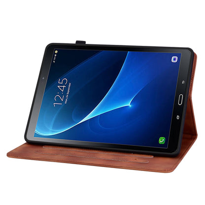 For Samsung Galaxy Tab A 10.1 2016 Lily Embossed Leather Tablet Case(Brown) by bashfashion