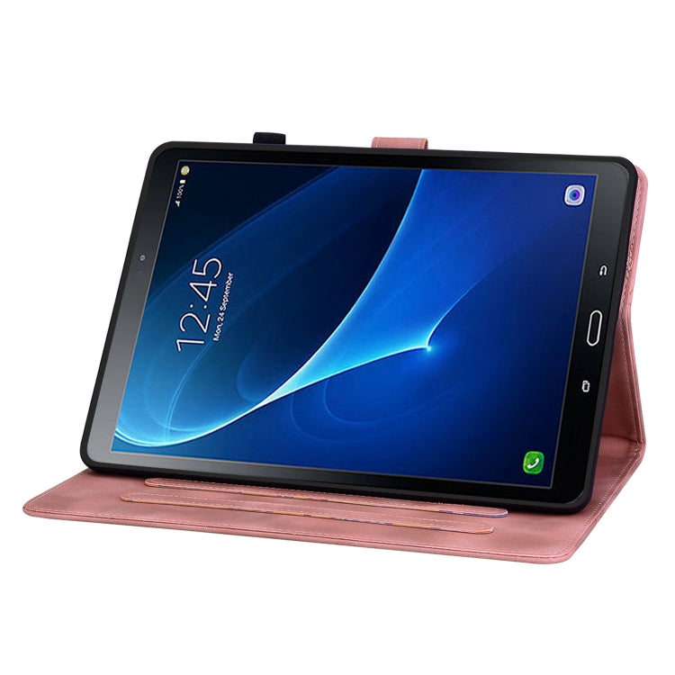 For Samsung Galaxy Tab A 10.1 2016 Lily Embossed Leather Tablet Case(Pink) by bashfashion
