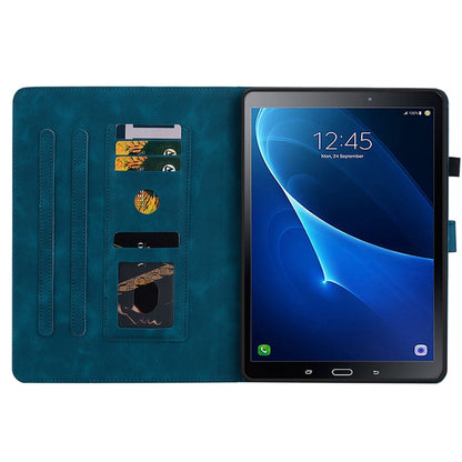 For Samsung Galaxy Tab A 10.1 2016 Lily Embossed Leather Tablet Case(Dark Blue) by bashfashion