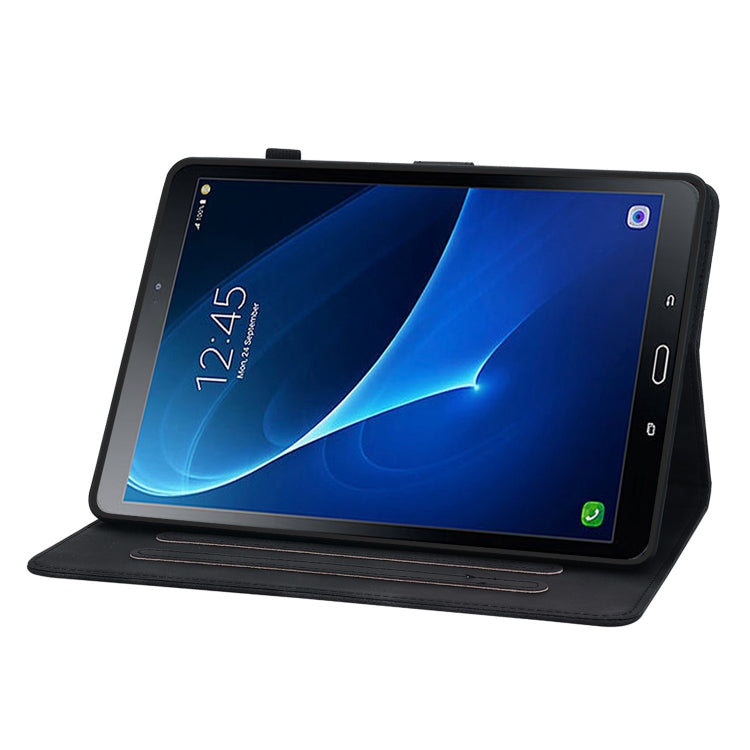 For Samsung Galaxy Tab A 10.1 2016 Lily Embossed Leather Tablet Case(Black) by bashfashion