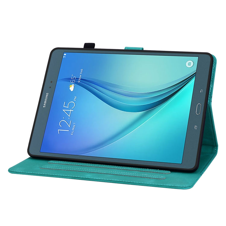 For Samsung Galaxy Tab A 9.7 T550 T555 Lily Embossed Leather Tablet Case(Green) by bashfashion