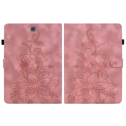 For Samsung Galaxy Tab A 9.7 T550 T555 Lily Embossed Leather Tablet Case(Pink) by bashfashion