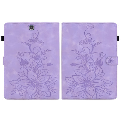 For Samsung Galaxy Tab A 9.7 T550 T555 Lily Embossed Leather Tablet Case(Purple) by bashfashion