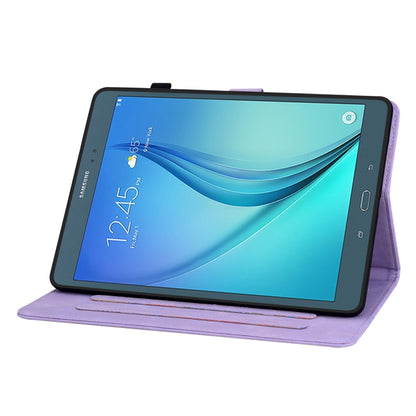 For Samsung Galaxy Tab A 9.7 T550 T555 Lily Embossed Leather Tablet Case(Purple) by bashfashion
