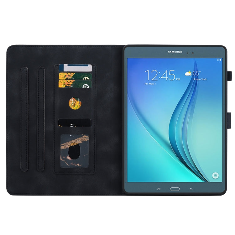 For Samsung Galaxy Tab A 9.7 T550 T555 Lily Embossed Leather Tablet Case(Black) by bashfashion