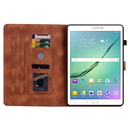 For Samsung Galaxy Tab S2 9.7 T810 T815 Lily Embossed Leather Tablet Case(Brown) by bashfashion