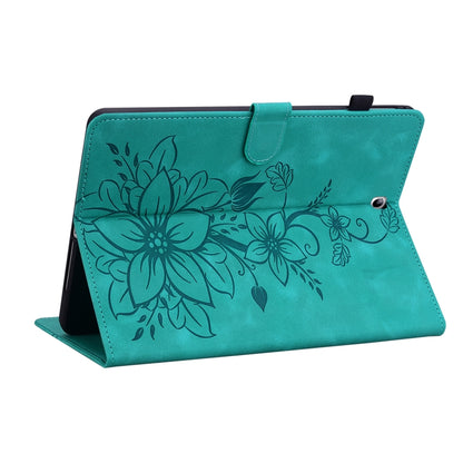 For Samsung Galaxy Tab S2 9.7 T810 T815 Lily Embossed Leather Tablet Case(Green) by bashfashion