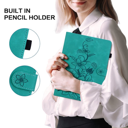 For Samsung Galaxy Tab S2 9.7 T810 T815 Lily Embossed Leather Tablet Case(Green) by bashfashion