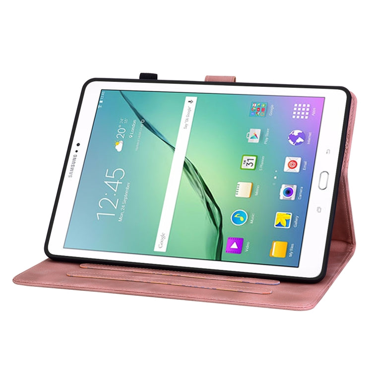 For Samsung Galaxy Tab S2 9.7 T810 T815 Lily Embossed Leather Tablet Case(Pink) by bashfashion