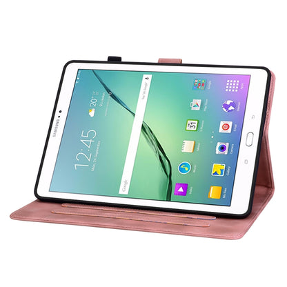 For Samsung Galaxy Tab S2 9.7 T810 T815 Lily Embossed Leather Tablet Case(Pink) by bashfashion